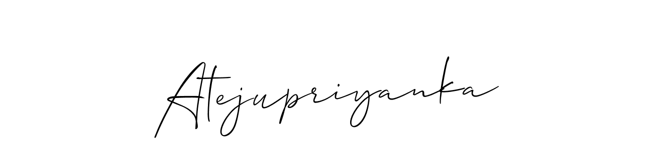 How to make Atejupriyanka name signature. Use Allison_Script style for creating short signs online. This is the latest handwritten sign. Atejupriyanka signature style 2 images and pictures png