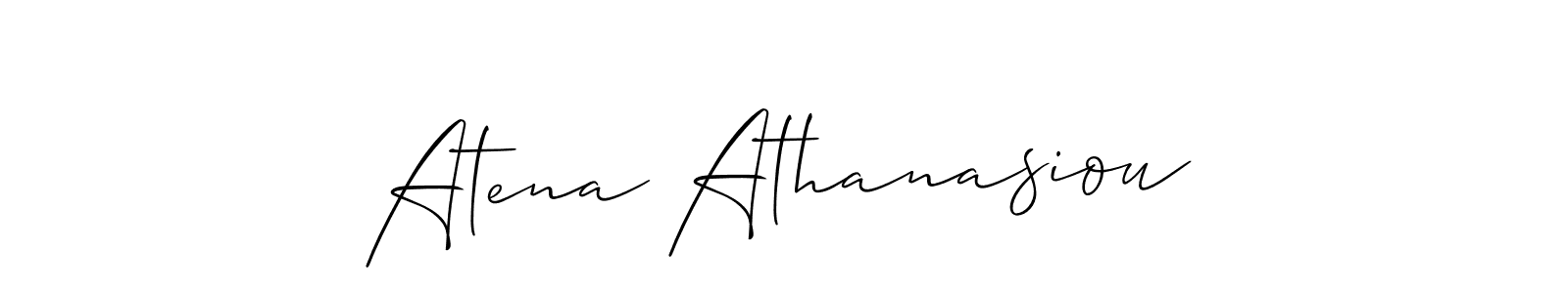 It looks lik you need a new signature style for name Atena Athanasiou. Design unique handwritten (Allison_Script) signature with our free signature maker in just a few clicks. Atena Athanasiou signature style 2 images and pictures png