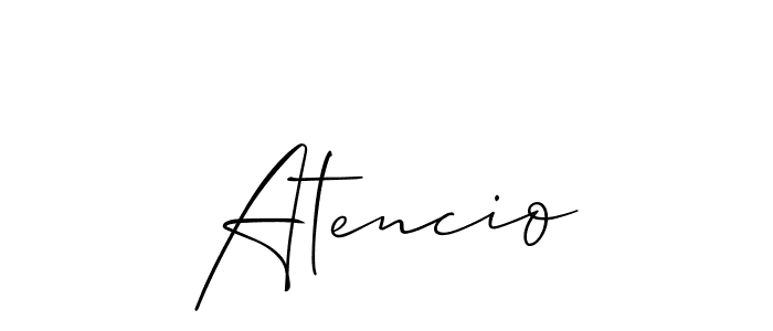 The best way (Allison_Script) to make a short signature is to pick only two or three words in your name. The name Atencio include a total of six letters. For converting this name. Atencio signature style 2 images and pictures png