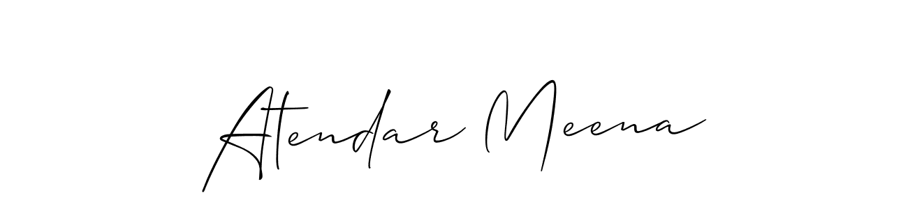 if you are searching for the best signature style for your name Atendar Meena. so please give up your signature search. here we have designed multiple signature styles  using Allison_Script. Atendar Meena signature style 2 images and pictures png