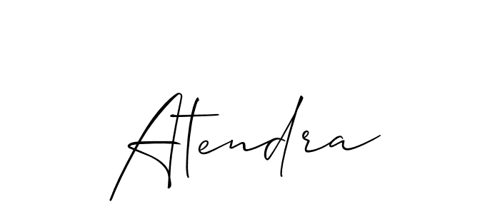 Make a short Atendra signature style. Manage your documents anywhere anytime using Allison_Script. Create and add eSignatures, submit forms, share and send files easily. Atendra signature style 2 images and pictures png