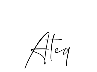 You should practise on your own different ways (Allison_Script) to write your name (Ateq) in signature. don't let someone else do it for you. Ateq signature style 2 images and pictures png