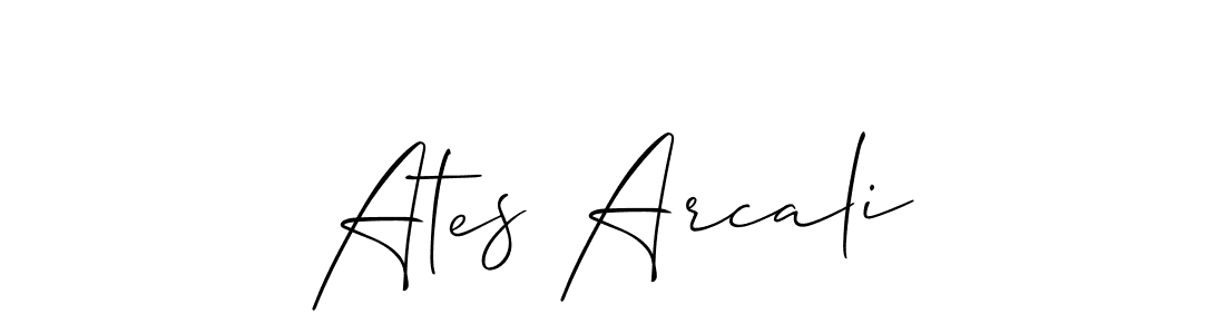 Create a beautiful signature design for name Ates Arcali. With this signature (Allison_Script) fonts, you can make a handwritten signature for free. Ates Arcali signature style 2 images and pictures png