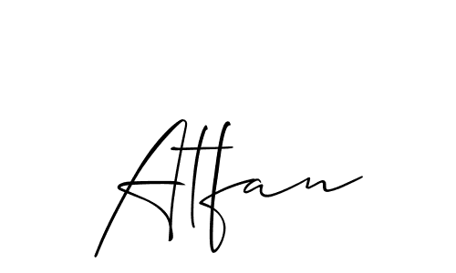 Create a beautiful signature design for name Atfan. With this signature (Allison_Script) fonts, you can make a handwritten signature for free. Atfan signature style 2 images and pictures png