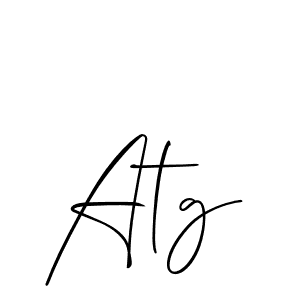 Use a signature maker to create a handwritten signature online. With this signature software, you can design (Allison_Script) your own signature for name Atg. Atg signature style 2 images and pictures png