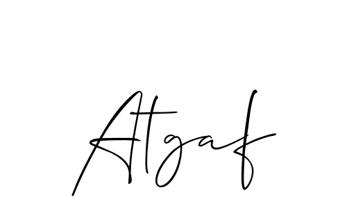 Use a signature maker to create a handwritten signature online. With this signature software, you can design (Allison_Script) your own signature for name Atgaf. Atgaf signature style 2 images and pictures png