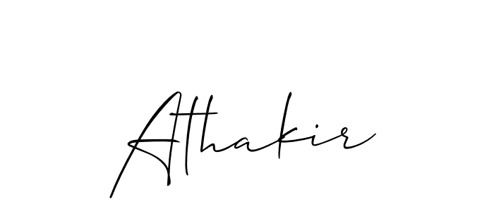 Also we have Athakir name is the best signature style. Create professional handwritten signature collection using Allison_Script autograph style. Athakir signature style 2 images and pictures png
