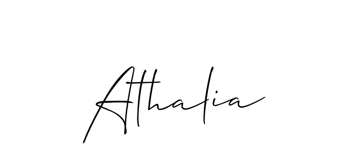 Allison_Script is a professional signature style that is perfect for those who want to add a touch of class to their signature. It is also a great choice for those who want to make their signature more unique. Get Athalia name to fancy signature for free. Athalia signature style 2 images and pictures png