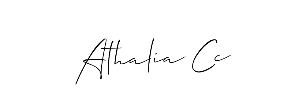The best way (Allison_Script) to make a short signature is to pick only two or three words in your name. The name Athalia Cc include a total of six letters. For converting this name. Athalia Cc signature style 2 images and pictures png