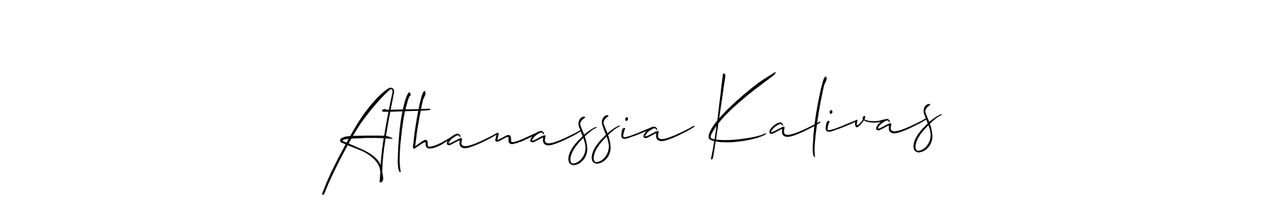 Allison_Script is a professional signature style that is perfect for those who want to add a touch of class to their signature. It is also a great choice for those who want to make their signature more unique. Get Athanassia Kalivas name to fancy signature for free. Athanassia Kalivas signature style 2 images and pictures png