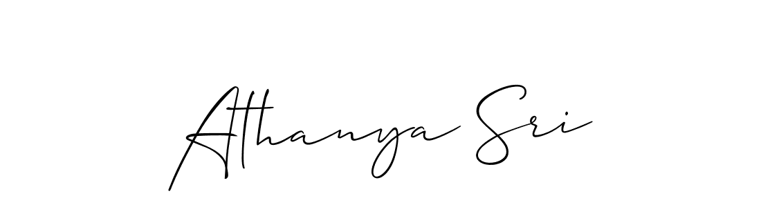 You should practise on your own different ways (Allison_Script) to write your name (Athanya Sri) in signature. don't let someone else do it for you. Athanya Sri signature style 2 images and pictures png
