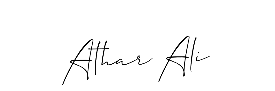 Create a beautiful signature design for name Athar Ali. With this signature (Allison_Script) fonts, you can make a handwritten signature for free. Athar Ali signature style 2 images and pictures png