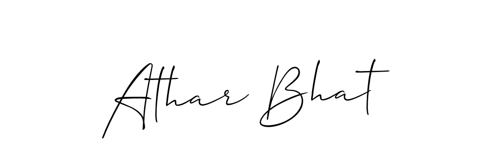 How to make Athar Bhat signature? Allison_Script is a professional autograph style. Create handwritten signature for Athar Bhat name. Athar Bhat signature style 2 images and pictures png