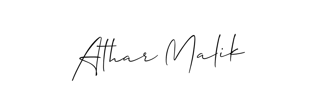 How to make Athar Malik name signature. Use Allison_Script style for creating short signs online. This is the latest handwritten sign. Athar Malik signature style 2 images and pictures png