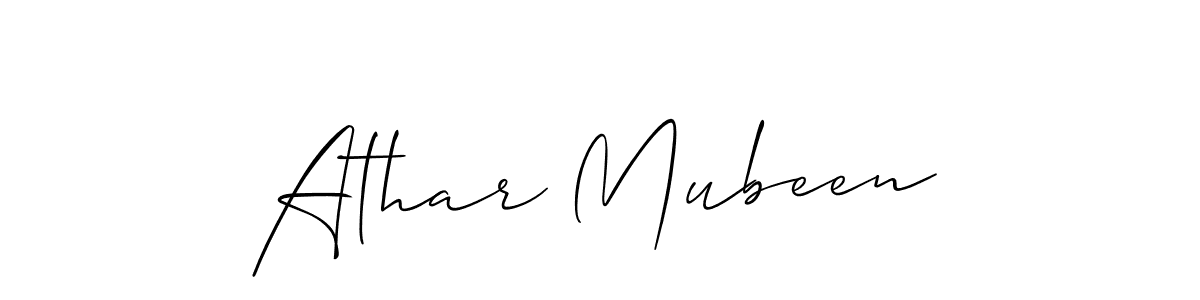 You should practise on your own different ways (Allison_Script) to write your name (Athar Mubeen) in signature. don't let someone else do it for you. Athar Mubeen signature style 2 images and pictures png