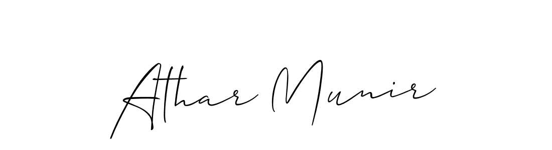 How to make Athar Munir signature? Allison_Script is a professional autograph style. Create handwritten signature for Athar Munir name. Athar Munir signature style 2 images and pictures png