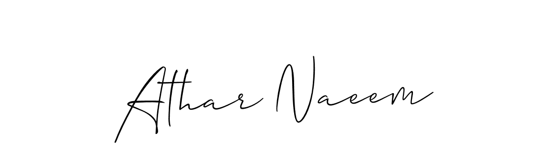 Make a beautiful signature design for name Athar Naeem. With this signature (Allison_Script) style, you can create a handwritten signature for free. Athar Naeem signature style 2 images and pictures png
