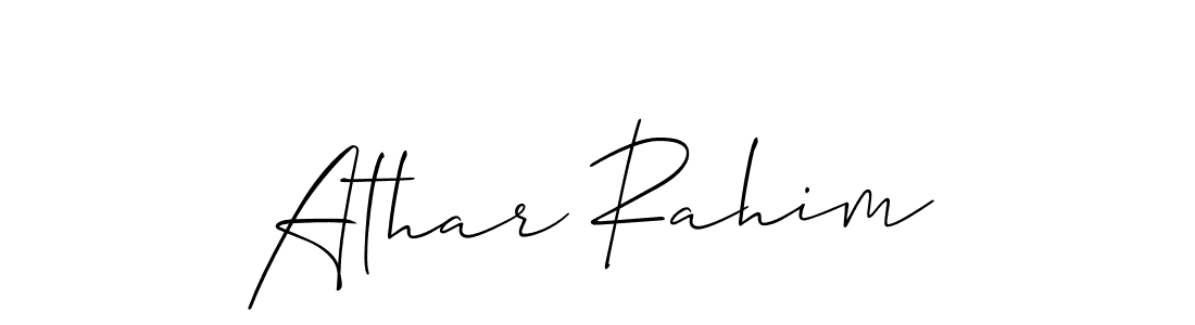 How to Draw Athar Rahim signature style? Allison_Script is a latest design signature styles for name Athar Rahim. Athar Rahim signature style 2 images and pictures png