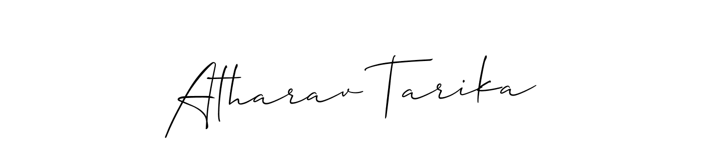 Create a beautiful signature design for name Atharav Tarika. With this signature (Allison_Script) fonts, you can make a handwritten signature for free. Atharav Tarika signature style 2 images and pictures png