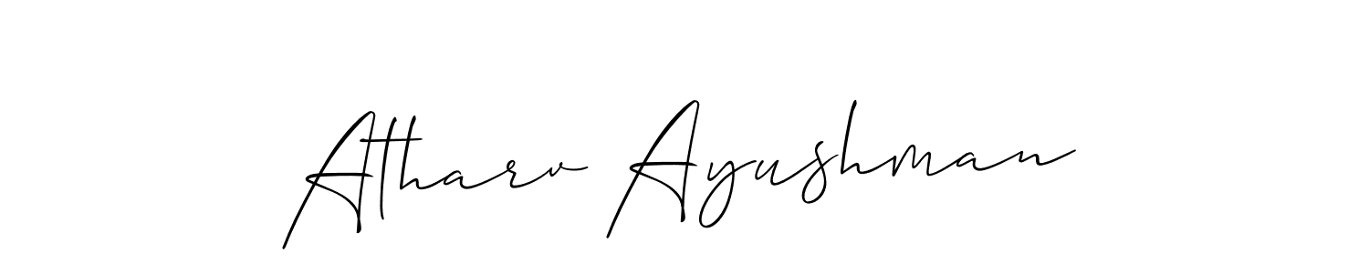 How to make Atharv Ayushman signature? Allison_Script is a professional autograph style. Create handwritten signature for Atharv Ayushman name. Atharv Ayushman signature style 2 images and pictures png