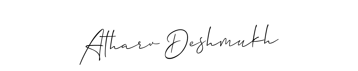 Also we have Atharv Deshmukh name is the best signature style. Create professional handwritten signature collection using Allison_Script autograph style. Atharv Deshmukh signature style 2 images and pictures png