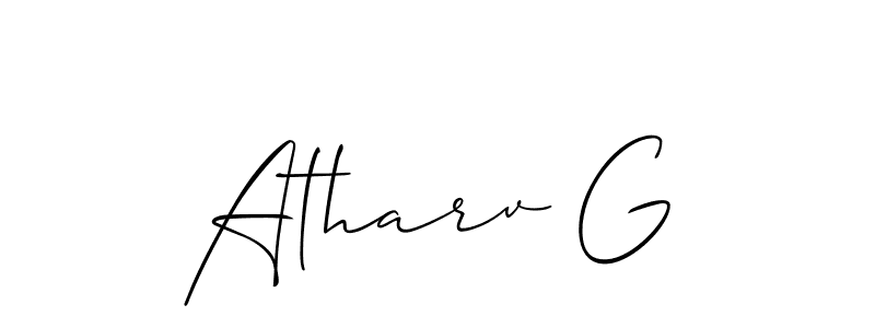 You can use this online signature creator to create a handwritten signature for the name Atharv G. This is the best online autograph maker. Atharv G signature style 2 images and pictures png