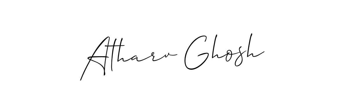 You should practise on your own different ways (Allison_Script) to write your name (Atharv Ghosh) in signature. don't let someone else do it for you. Atharv Ghosh signature style 2 images and pictures png