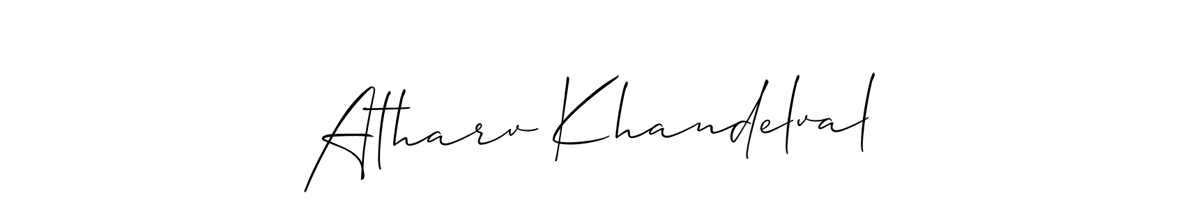 Make a beautiful signature design for name Atharv Khandelval. With this signature (Allison_Script) style, you can create a handwritten signature for free. Atharv Khandelval signature style 2 images and pictures png