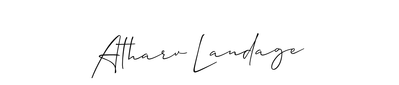 Design your own signature with our free online signature maker. With this signature software, you can create a handwritten (Allison_Script) signature for name Atharv Landage. Atharv Landage signature style 2 images and pictures png