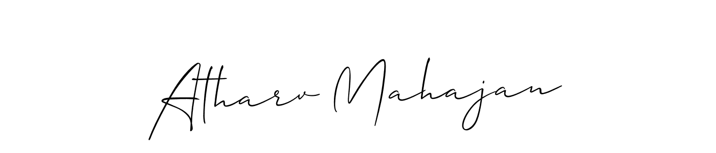 You should practise on your own different ways (Allison_Script) to write your name (Atharv Mahajan) in signature. don't let someone else do it for you. Atharv Mahajan signature style 2 images and pictures png