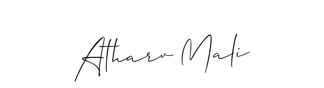 You should practise on your own different ways (Allison_Script) to write your name (Atharv Mali) in signature. don't let someone else do it for you. Atharv Mali signature style 2 images and pictures png