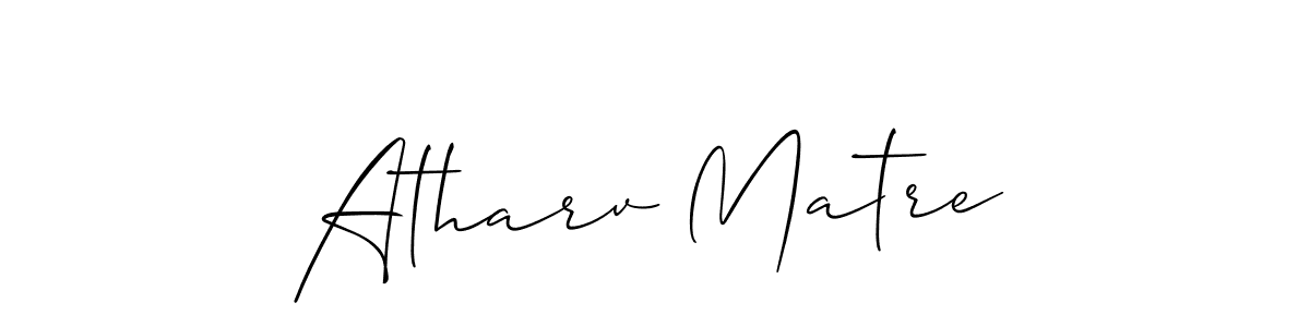 You should practise on your own different ways (Allison_Script) to write your name (Atharv Matre) in signature. don't let someone else do it for you. Atharv Matre signature style 2 images and pictures png