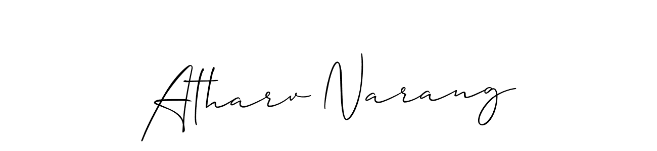 Create a beautiful signature design for name Atharv Narang. With this signature (Allison_Script) fonts, you can make a handwritten signature for free. Atharv Narang signature style 2 images and pictures png