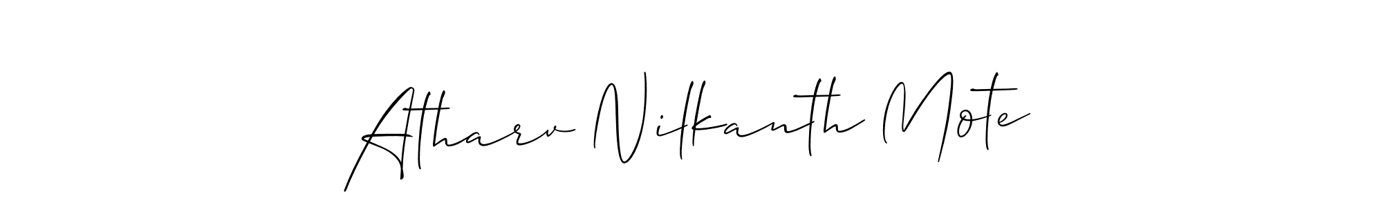 Make a beautiful signature design for name Atharv Nilkanth Mote. With this signature (Allison_Script) style, you can create a handwritten signature for free. Atharv Nilkanth Mote signature style 2 images and pictures png