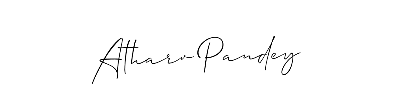 Also we have Atharv Pandey name is the best signature style. Create professional handwritten signature collection using Allison_Script autograph style. Atharv Pandey signature style 2 images and pictures png