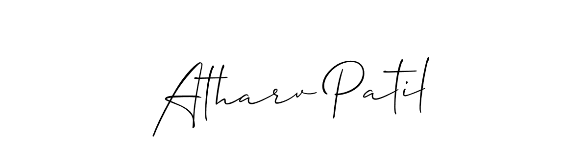 Atharv Patil stylish signature style. Best Handwritten Sign (Allison_Script) for my name. Handwritten Signature Collection Ideas for my name Atharv Patil. Atharv Patil signature style 2 images and pictures png