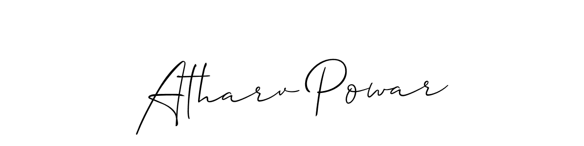 You should practise on your own different ways (Allison_Script) to write your name (Atharv Powar) in signature. don't let someone else do it for you. Atharv Powar signature style 2 images and pictures png