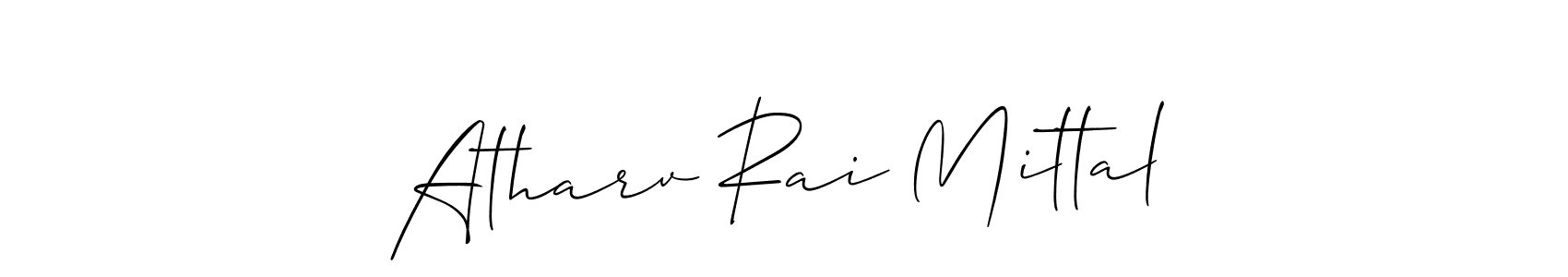 Atharv Rai Mittal stylish signature style. Best Handwritten Sign (Allison_Script) for my name. Handwritten Signature Collection Ideas for my name Atharv Rai Mittal. Atharv Rai Mittal signature style 2 images and pictures png