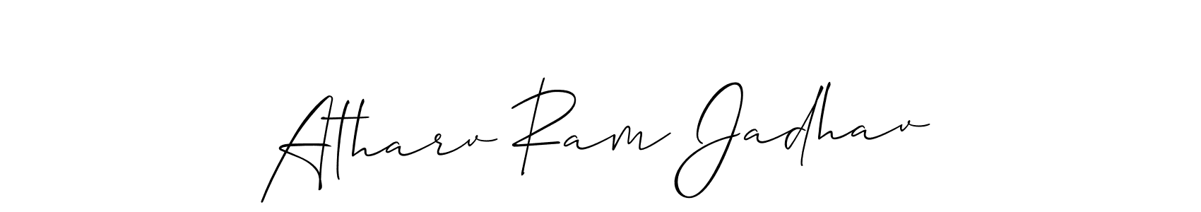 How to make Atharv Ram Jadhav name signature. Use Allison_Script style for creating short signs online. This is the latest handwritten sign. Atharv Ram Jadhav signature style 2 images and pictures png