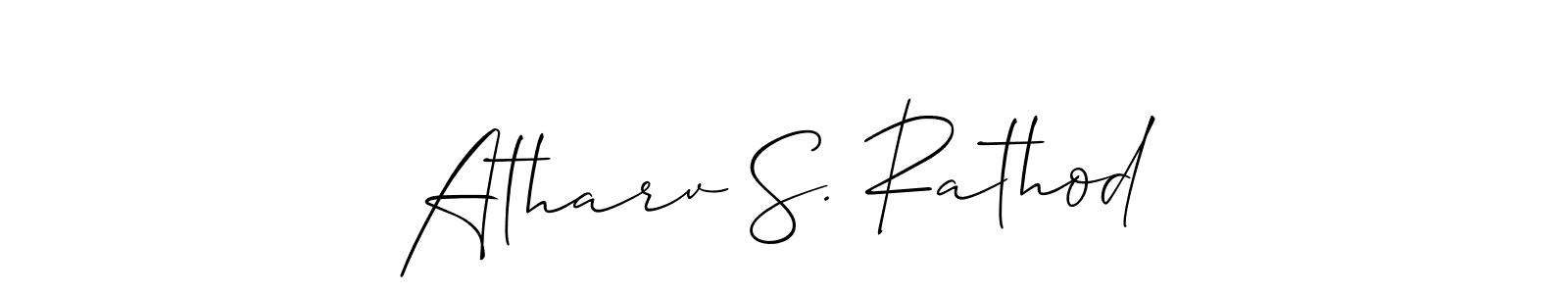 Allison_Script is a professional signature style that is perfect for those who want to add a touch of class to their signature. It is also a great choice for those who want to make their signature more unique. Get Atharv S. Rathod name to fancy signature for free. Atharv S. Rathod signature style 2 images and pictures png