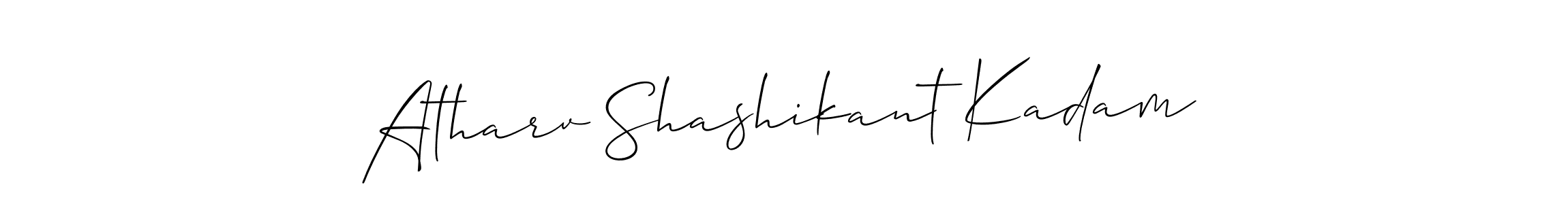 Also You can easily find your signature by using the search form. We will create Atharv Shashikant Kadam name handwritten signature images for you free of cost using Allison_Script sign style. Atharv Shashikant Kadam signature style 2 images and pictures png