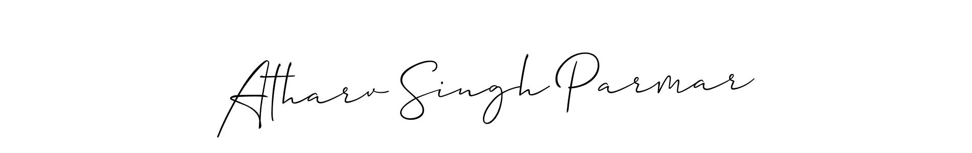 How to make Atharv Singh Parmar name signature. Use Allison_Script style for creating short signs online. This is the latest handwritten sign. Atharv Singh Parmar signature style 2 images and pictures png