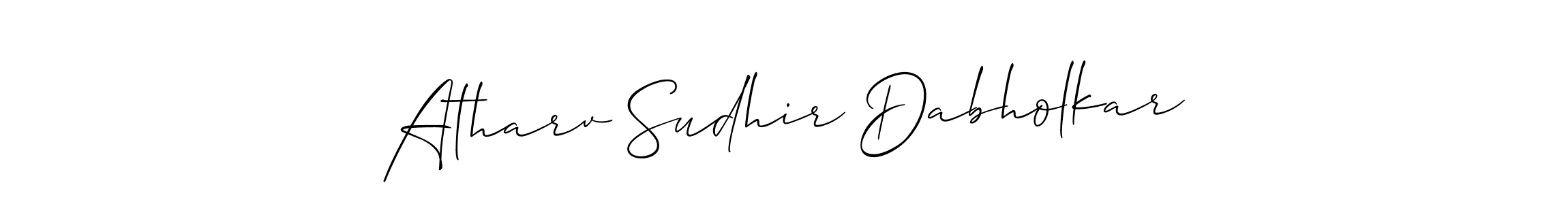 Also we have Atharv Sudhir Dabholkar name is the best signature style. Create professional handwritten signature collection using Allison_Script autograph style. Atharv Sudhir Dabholkar signature style 2 images and pictures png