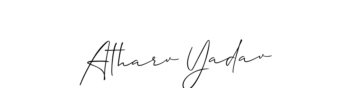 Similarly Allison_Script is the best handwritten signature design. Signature creator online .You can use it as an online autograph creator for name Atharv Yadav. Atharv Yadav signature style 2 images and pictures png