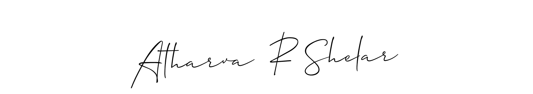 Create a beautiful signature design for name Atharva  R Shelar. With this signature (Allison_Script) fonts, you can make a handwritten signature for free. Atharva  R Shelar signature style 2 images and pictures png