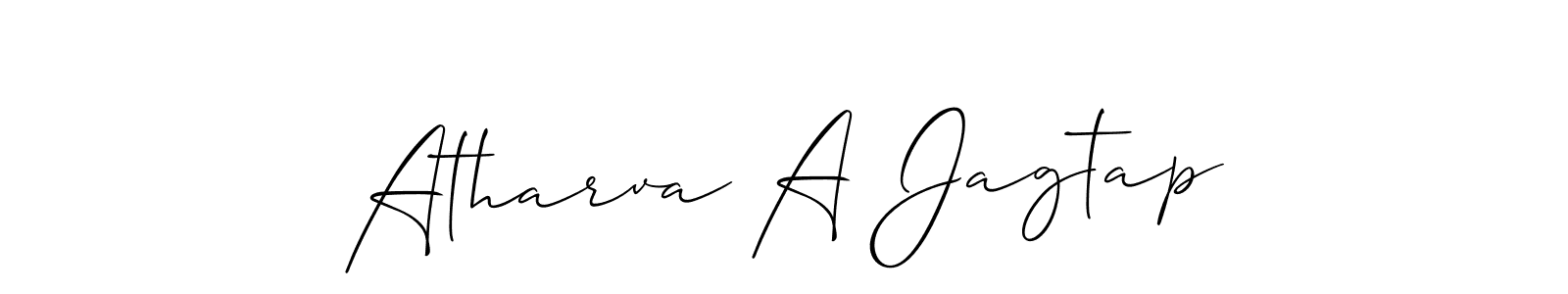 You should practise on your own different ways (Allison_Script) to write your name (Atharva A Jagtap) in signature. don't let someone else do it for you. Atharva A Jagtap signature style 2 images and pictures png