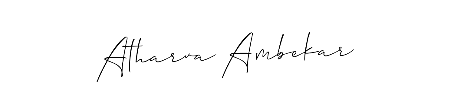 It looks lik you need a new signature style for name Atharva Ambekar. Design unique handwritten (Allison_Script) signature with our free signature maker in just a few clicks. Atharva Ambekar signature style 2 images and pictures png