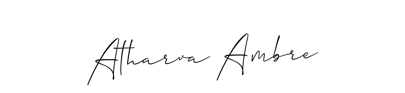 Allison_Script is a professional signature style that is perfect for those who want to add a touch of class to their signature. It is also a great choice for those who want to make their signature more unique. Get Atharva Ambre name to fancy signature for free. Atharva Ambre signature style 2 images and pictures png