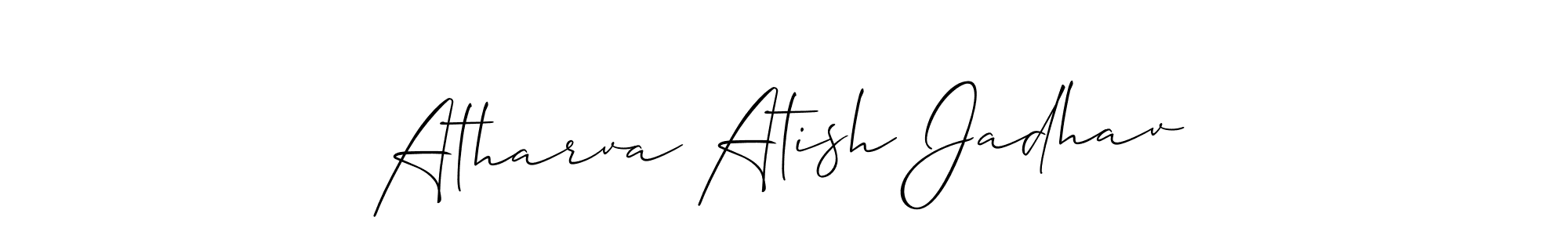 How to make Atharva Atish Jadhav name signature. Use Allison_Script style for creating short signs online. This is the latest handwritten sign. Atharva Atish Jadhav signature style 2 images and pictures png