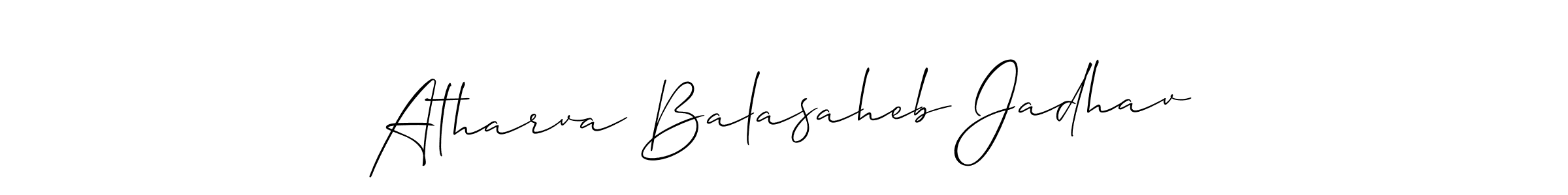 Allison_Script is a professional signature style that is perfect for those who want to add a touch of class to their signature. It is also a great choice for those who want to make their signature more unique. Get Atharva Balasaheb Jadhav name to fancy signature for free. Atharva Balasaheb Jadhav signature style 2 images and pictures png